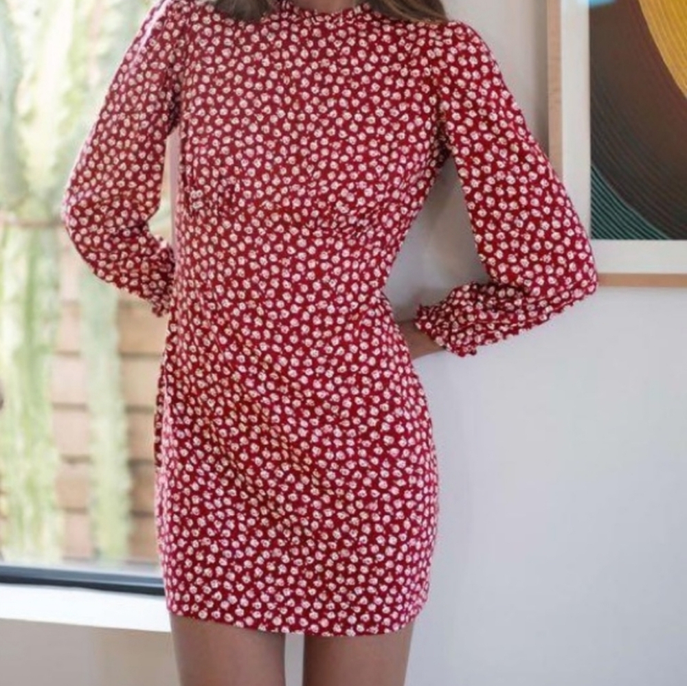 Reformation Red and White Mini Dress - Picture 12 of 12